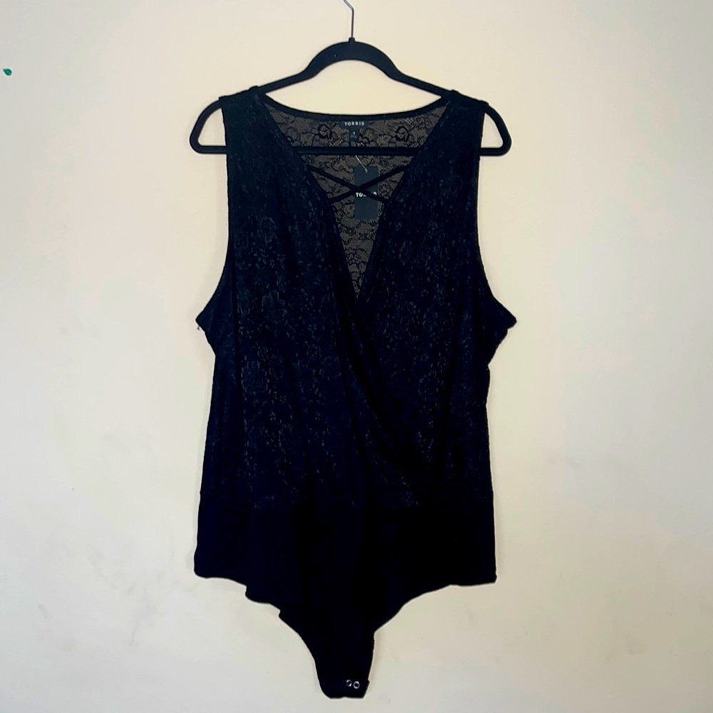 NWT Torrid Size 4 Black Lace‎ Bodysuit